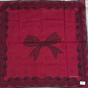 Valentino Garavani Burgundy Handkerchief with Bow Motif